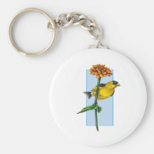 Fleur américaine de chardonneret et de Zinnia Porte-clés