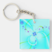 Fleur assez bleue porte-clef