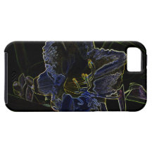 Fleur au néon de Daylily de lueur avec les bords r Coques iPhone 5 Case-Mate