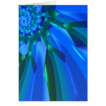 Fleur bleue/cyan carte