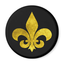 Fleur De Art Gold Rust Refrigerator Magnet