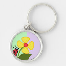Fleur de coccinelle porte-clefs