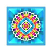 Fleur de fractale sur la toile enveloppée par Aqua Toile Tendue Sur Châssis
