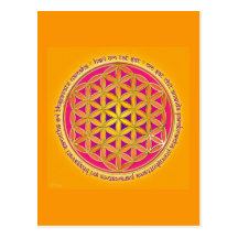 Fleur de la vie avec des Moola-Mantra Carte Postale