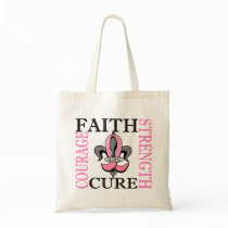 Fleur De Lis 3 Breast Cancer Tote Bag
