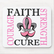 Fleur De Lis 3 Breast Cancer Mouse Pad
