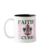 Fleur De Lis 3 Breast Cancer Mug