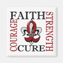 Fleur De Lis 3 Multiple Myeloma Fridge Magnets