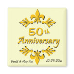 Fleur De Lis 50th Anniversary Party Favors Fridge Magnets