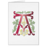Fleur-de-lis A Monogram Greeting Card
