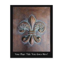 Fleur De Lis, Aged Copper-Look Printed