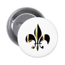 Fleur de Lis/black + gold Pins