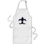 Fleur de lis blue/silver apron