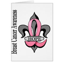 Fleur De Lis Breast Cancer Hope Greeting Card