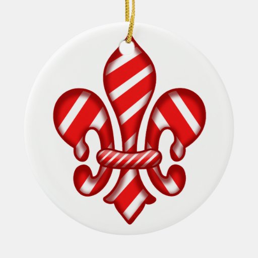 Fleur de lis Candy Cane Christmas Tree Ornament