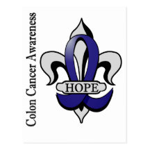 Fleur De Lis Colon Cancer Hope Post Cards