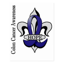 Fleur De Lis Colon Cancer Hope Postcard