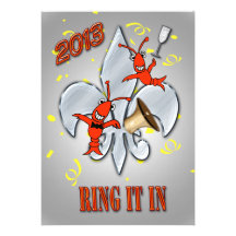 Fleur de Lis Crawfish New Year's Party Invitation
