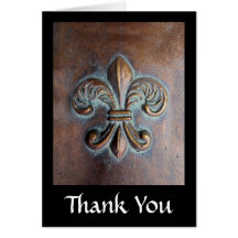 Fleur De Lis, Cuivre-Regard âgé imprimé Cartes