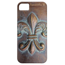 Fleur De Lis, Cuivre-Regard âgé imprimé Étui iPhone 5
