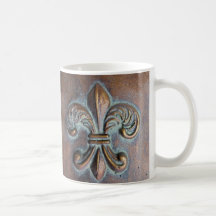 Fleur De Lis, Cuivre-Regard âgé imprimé Mugs À Café