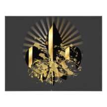 Fleur de Lis, customizable text Announcement