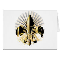 Fleur de Lis, customizable text Greeting Card