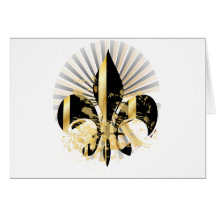 Fleur de Lis, customizable text Greeting Card