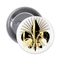 Fleur de Lis, customizable text Pinback Button