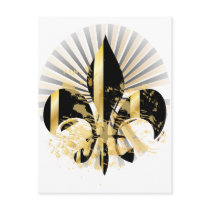 Fleur de Lis, customizable text Post Card