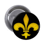 Fleur De Lis Cut Glass Button