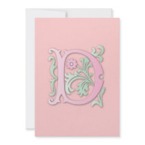 Fleur-de-lis D Monogram Invitations