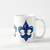 Fleur de Lis dans le bleu Mug