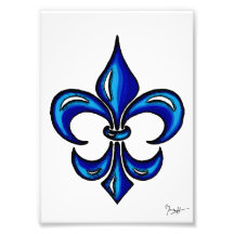 Fleur de Lis dans le bleu Photo D’art