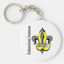 Fleur De Lis Endometriosis Hope Keychain