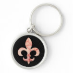Fleur de lis Faux Stone 3 Key Chain