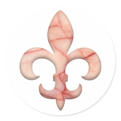 Fleur de lis Faux Stone 3 Round Sticker by ARTegrity