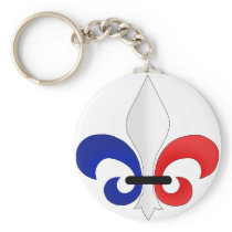 Fleur de lis France flag colours Keychain