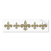 Fleur de lis - Gold and black Bumper Stickers
