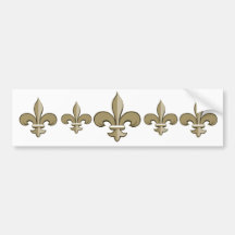 Fleur de lis - Gold and black Bumper Stickers