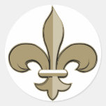 Fleur de lis - Gold and black Round Stickers
