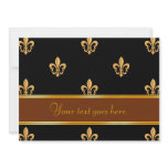 Fleur-de-lis Gold Black Maroon Card Invite 7.5x5.5