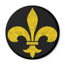 Fleur De Lis Gold Leaf Cut Fridge Magnet