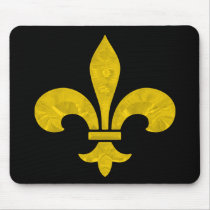 Fleur De Lis Gold Leaf Cut Mousepads