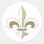 Fleur de lis - Gold Round Sticker