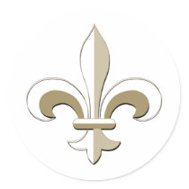 Fleur de lis - Gold Round Sticker