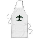 Fleur de lis Green/silver Aprons