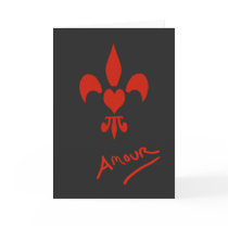 Fleur de Lis Heart Amour Valentine Card