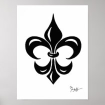 Fleur de Lis in Black Print