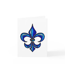 Fleur de Lis in Blue Card